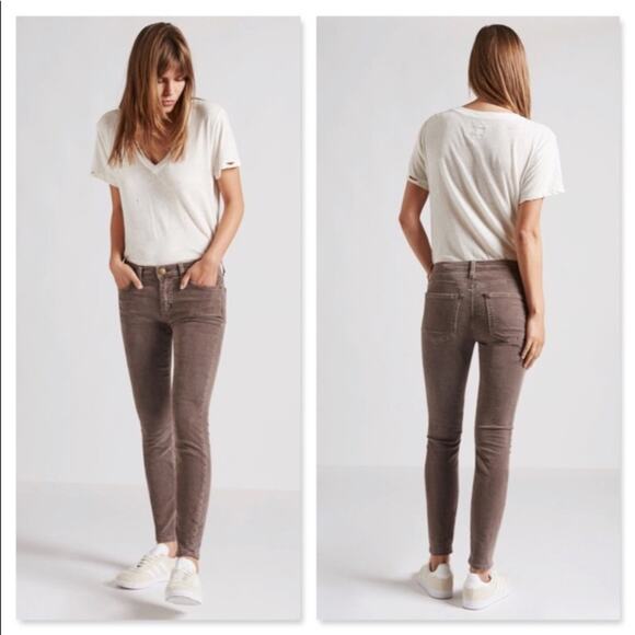 Current/Elliott The Stiletto Corduroy Brown Skinny Pants - Picture 1 of 8